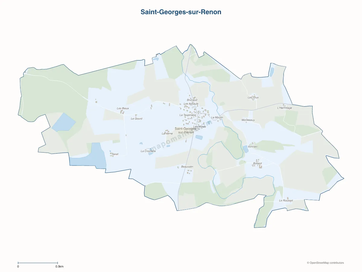 Carte de Saint-Georges-sur-Renon à personnaliser