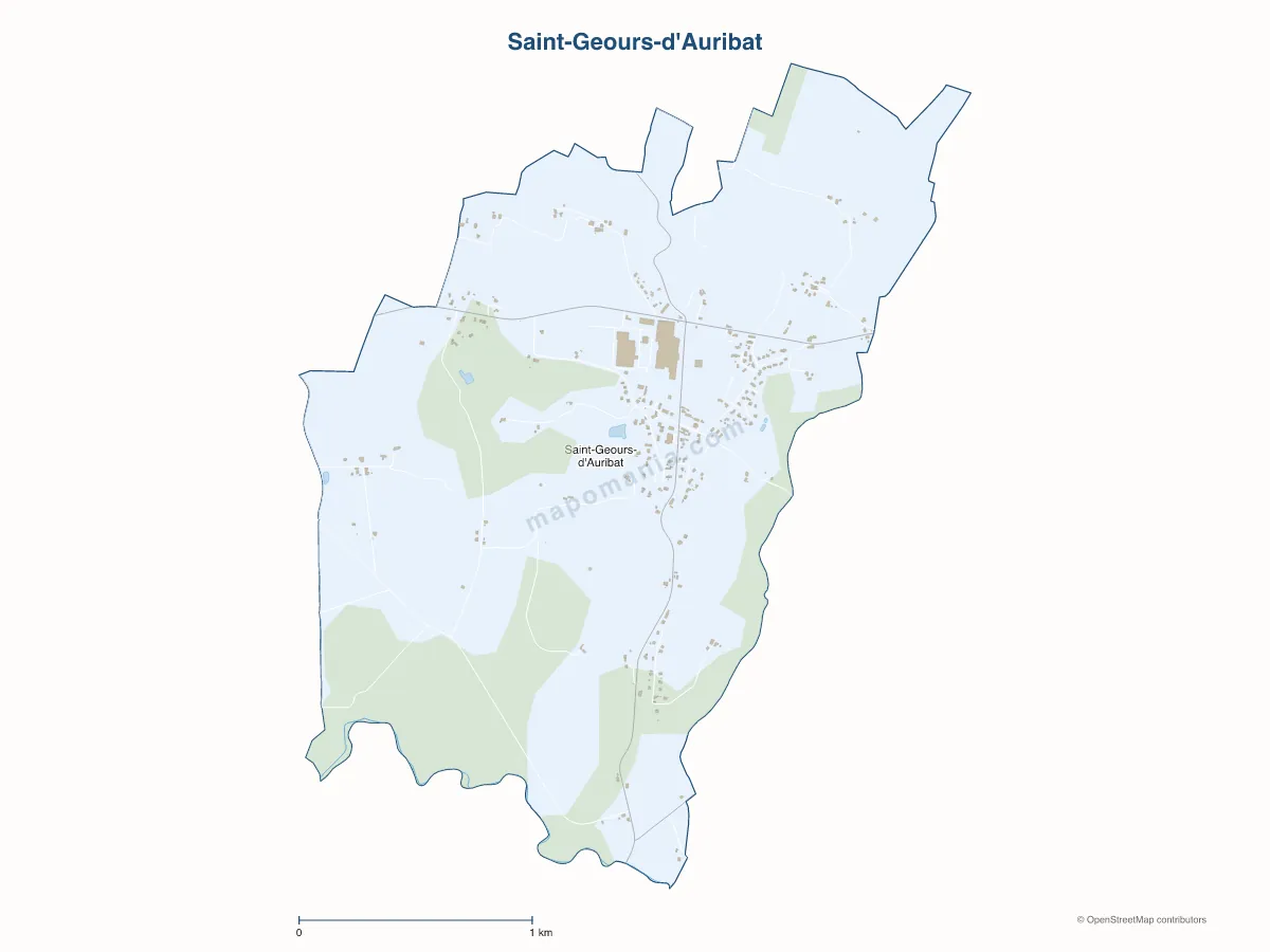 Carte de Saint-Geours-d'Auribat à personnaliser