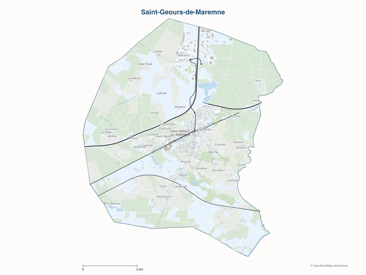 Carte de Saint-Geours-de-Maremne à personnaliser