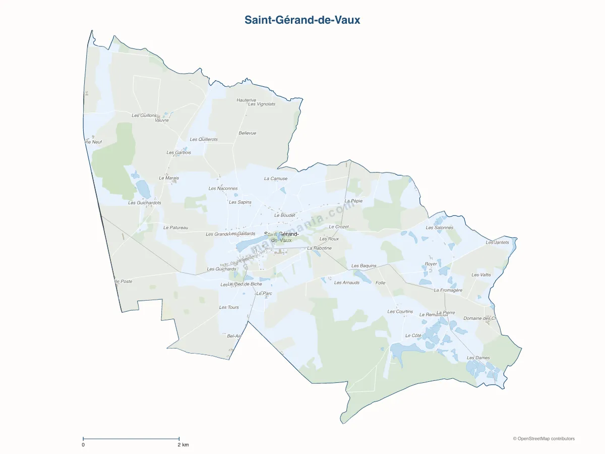 Carte de Saint-Gérand-de-Vaux à personnaliser