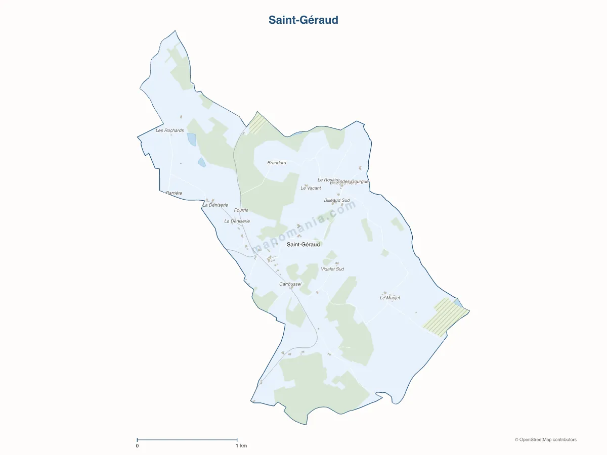 Carte de Saint-Géraud à personnaliser