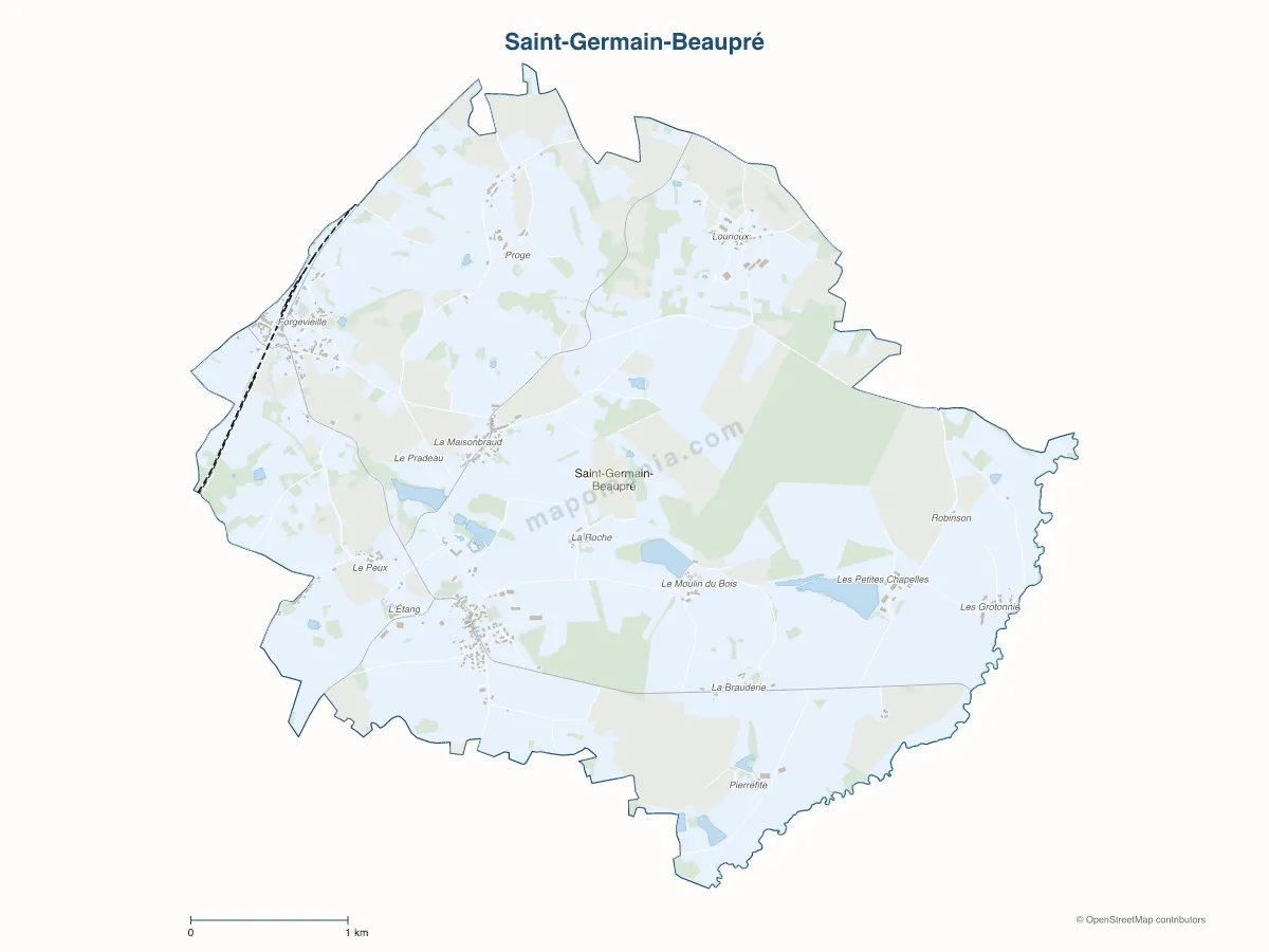 Carte de Saint-Germain-Beaupré à personnaliser