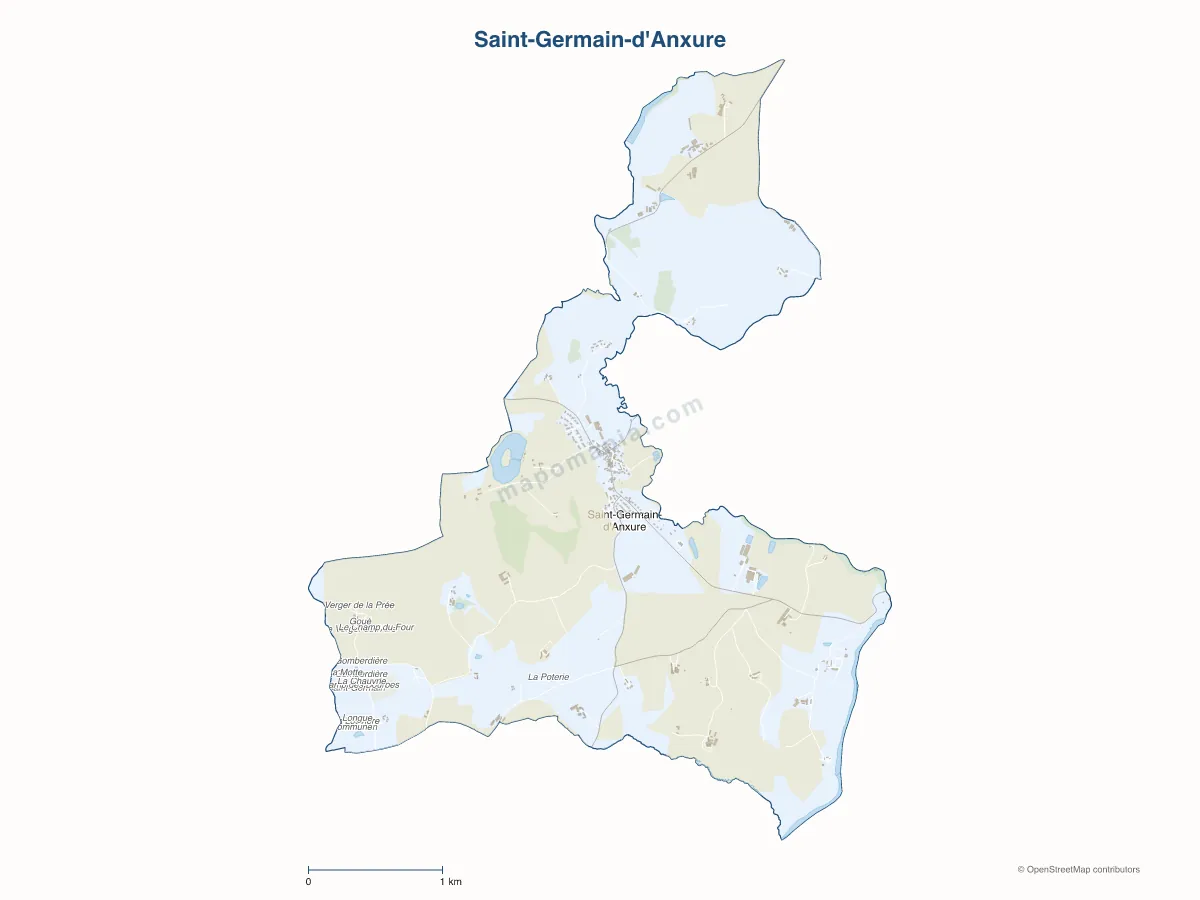 Carte de Saint-Germain-d'Anxure à personnaliser