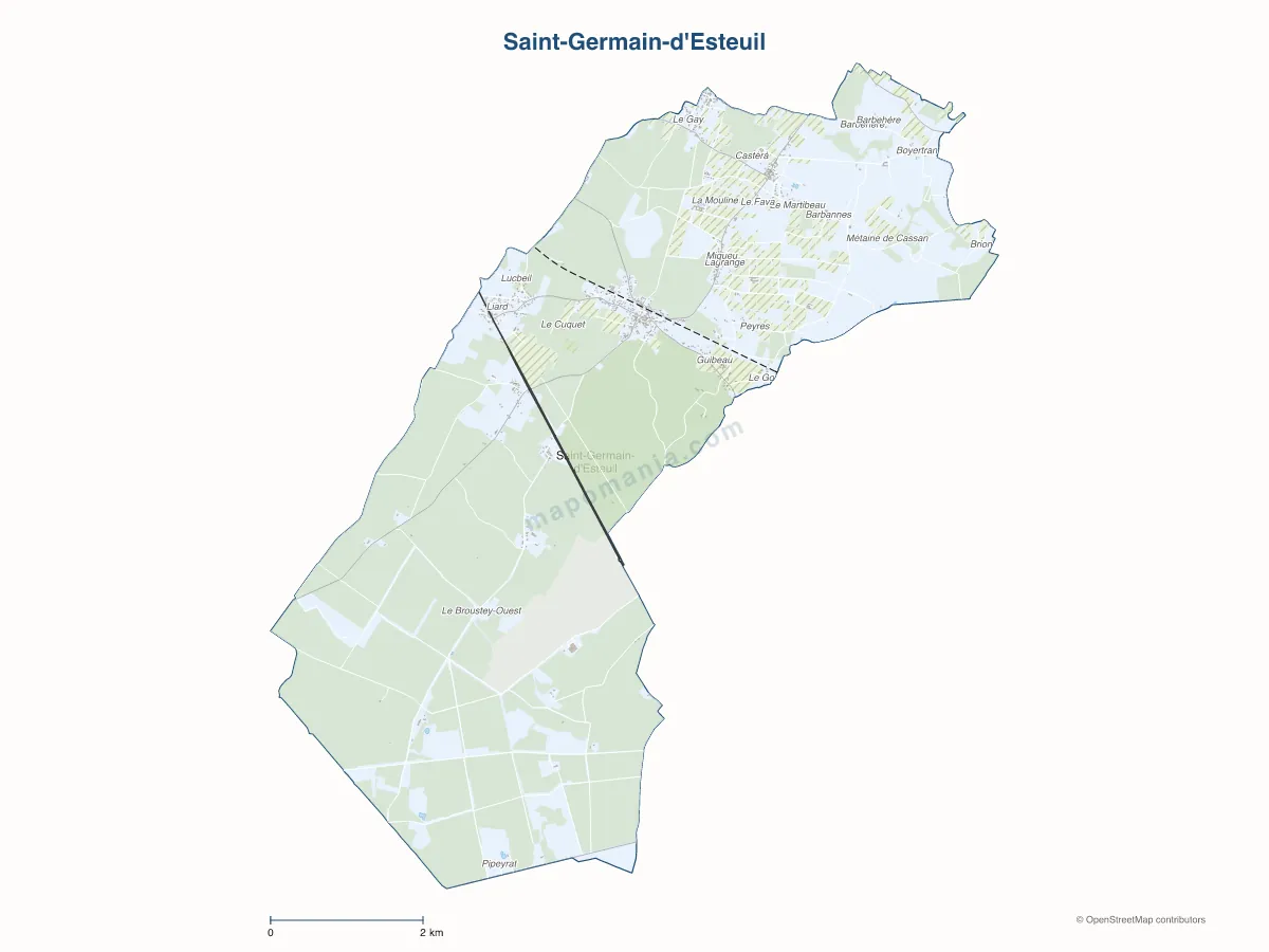 Carte de Saint-Germain-d'Esteuil à personnaliser