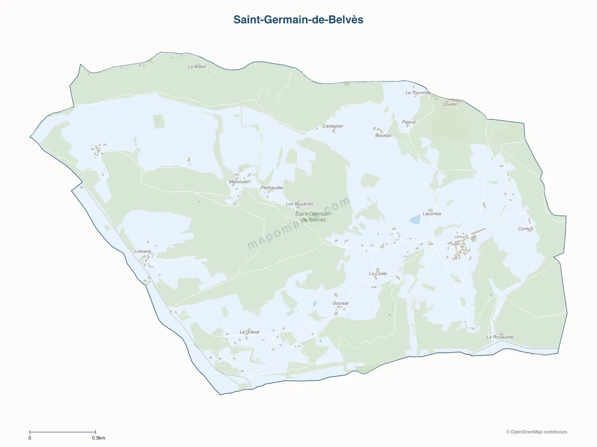 Carte de Saint-Germain-de-Belvès à personnaliser