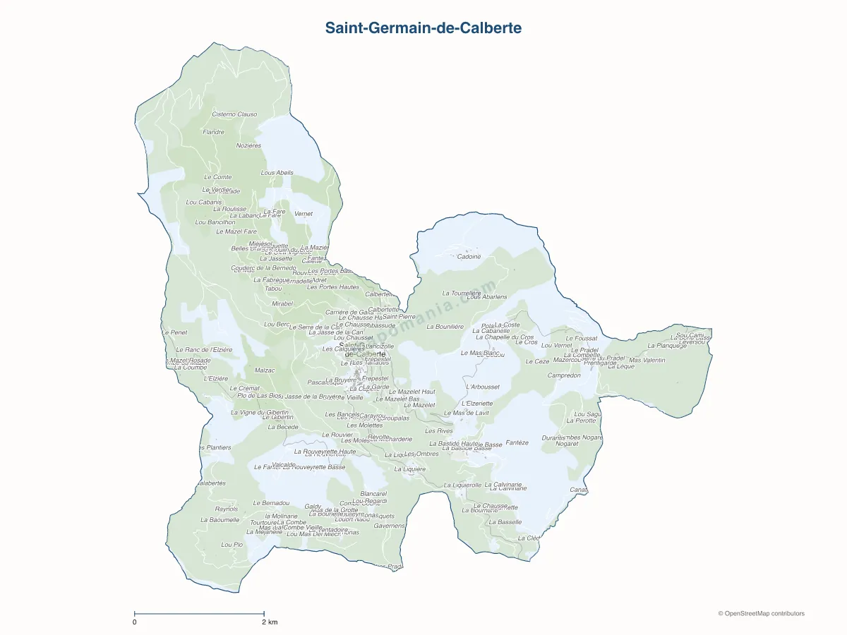 Carte de Saint-Germain-de-Calberte à personnaliser