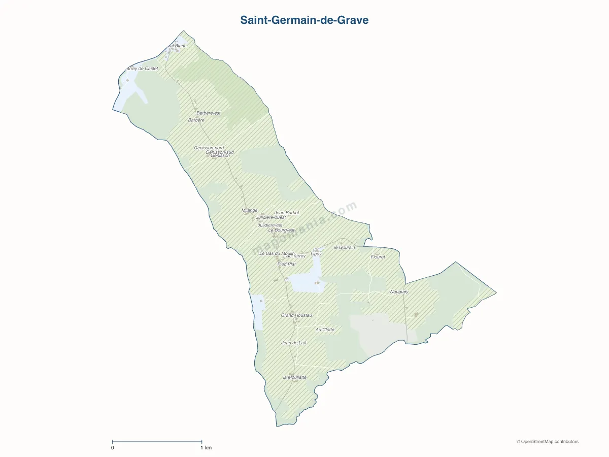 Carte de Saint-Germain-de-Grave à personnaliser