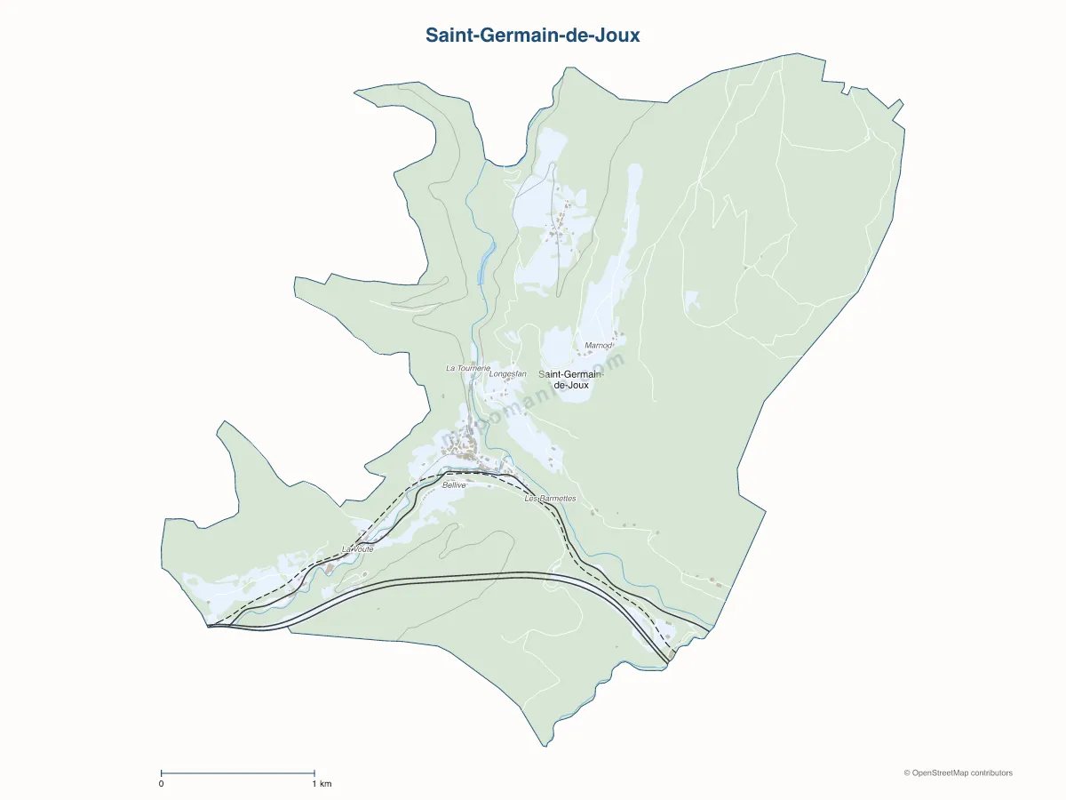 Carte de Saint-Germain-de-Joux à personnaliser