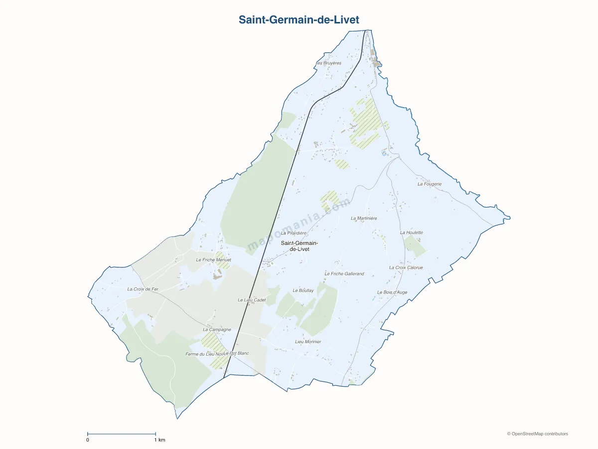 Carte de Saint-Germain-de-Livet à personnaliser