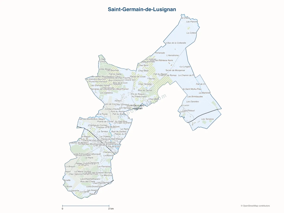 Carte de Saint-Germain-de-Lusignan à personnaliser