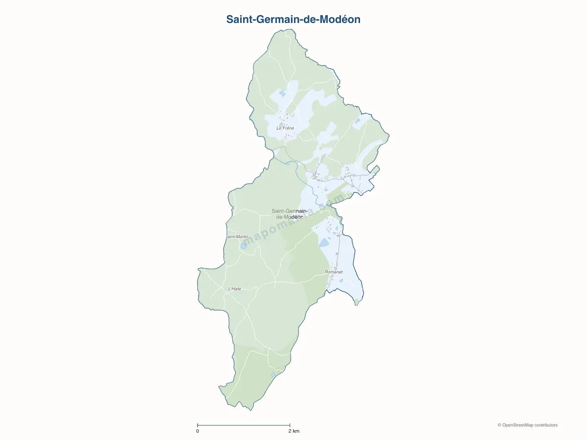 Carte de Saint-Germain-de-Modéon à personnaliser