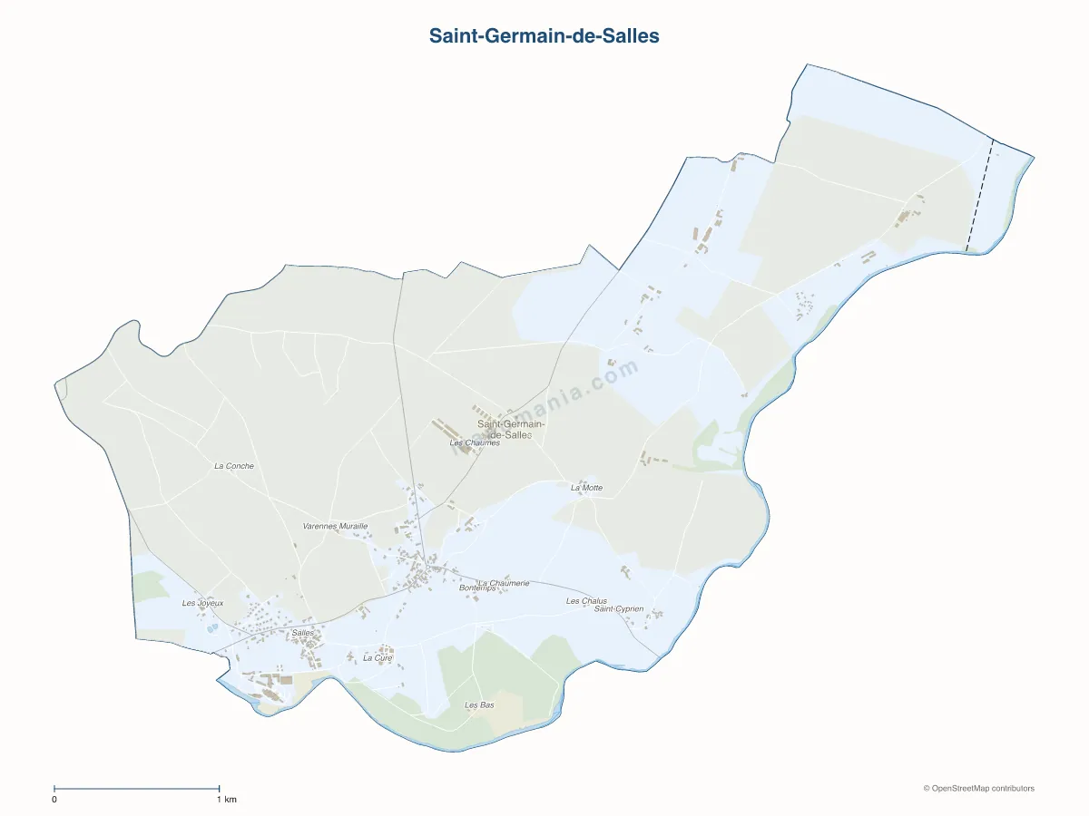Carte de Saint-Germain-de-Salles à personnaliser