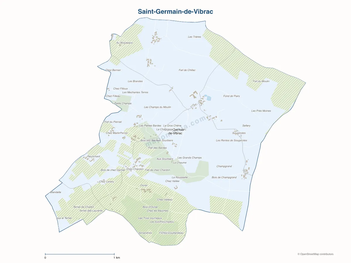 Carte de Saint-Germain-de-Vibrac à personnaliser