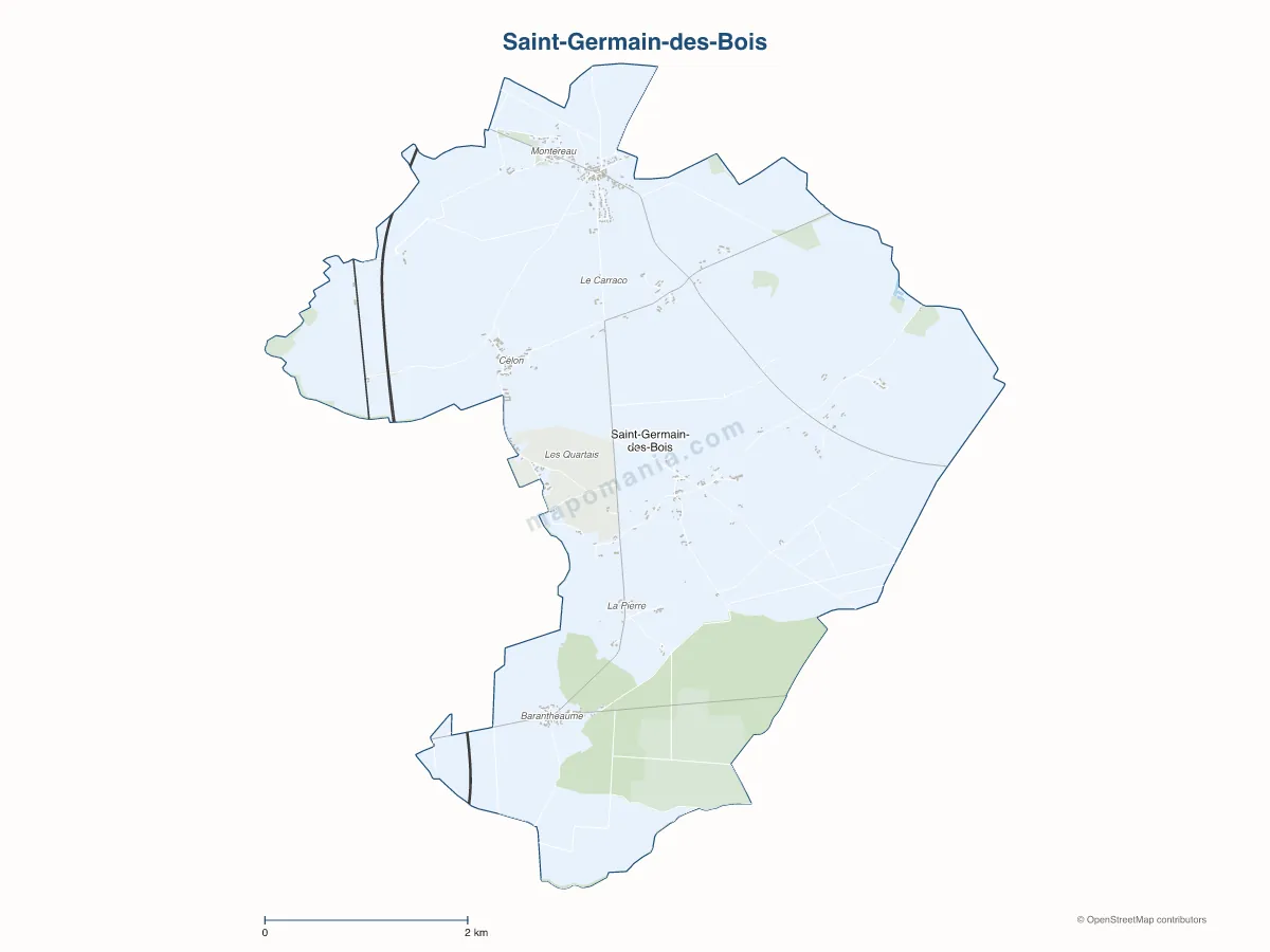 Carte de Saint-Germain-des-Bois à personnaliser