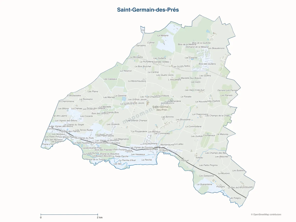 Carte de Saint-Germain-des-Prés à personnaliser