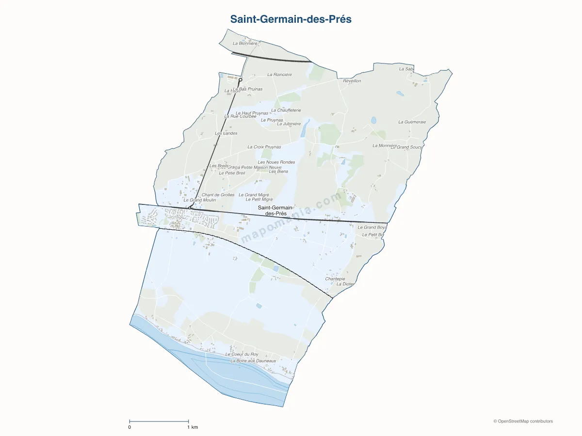 Carte de Saint-Germain-des-Prés à personnaliser