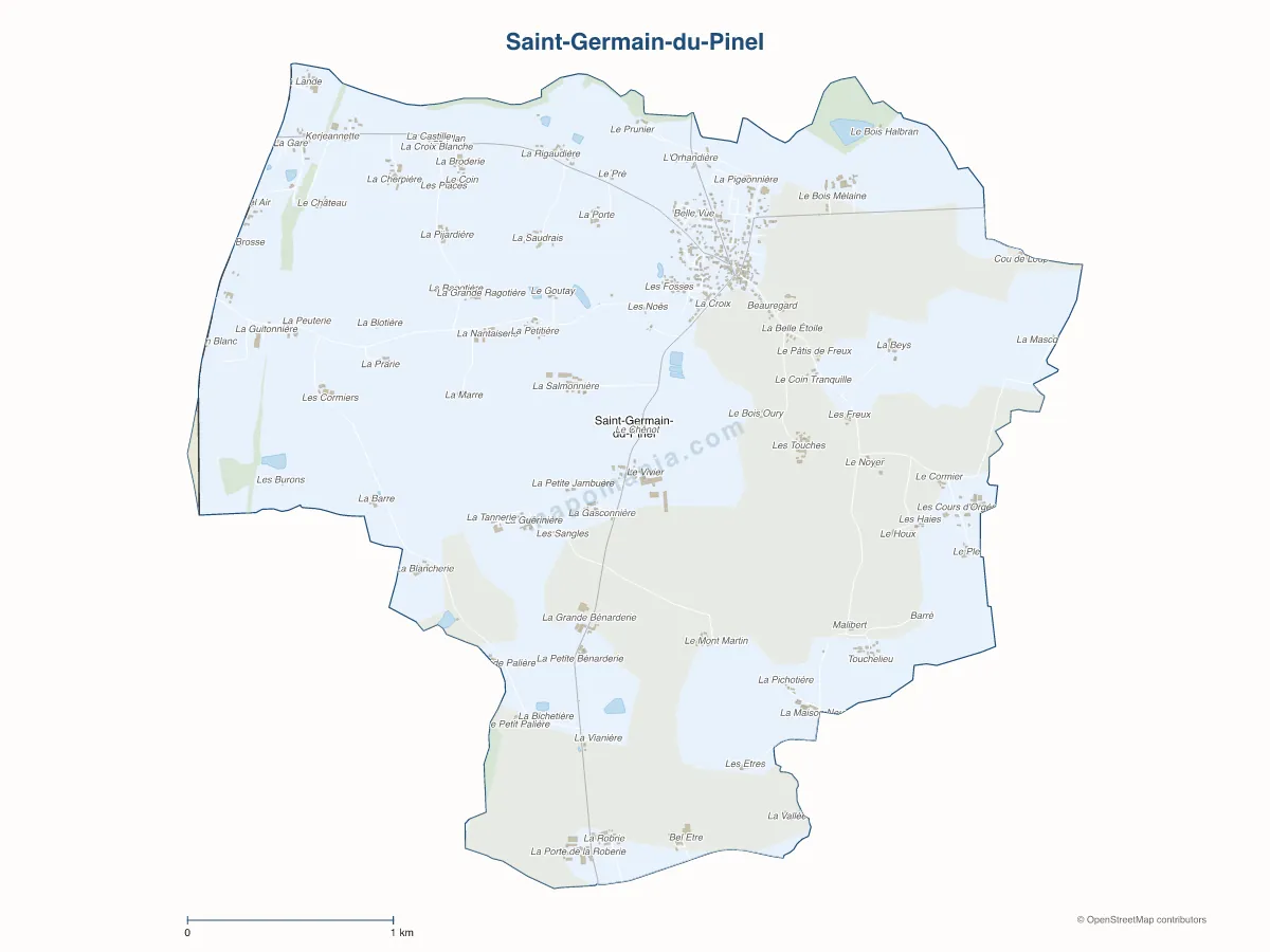 Carte de Saint-Germain-du-Pinel à personnaliser