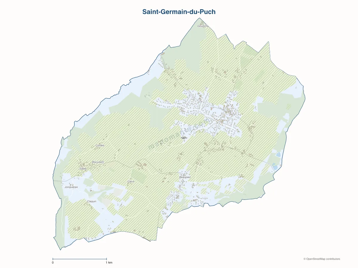 Carte de Saint-Germain-du-Puch à personnaliser