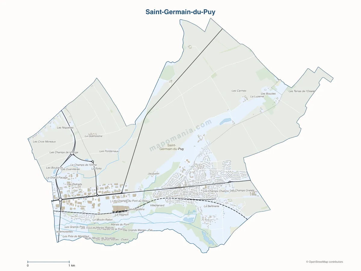 Carte de Saint-Germain-du-Puy à personnaliser