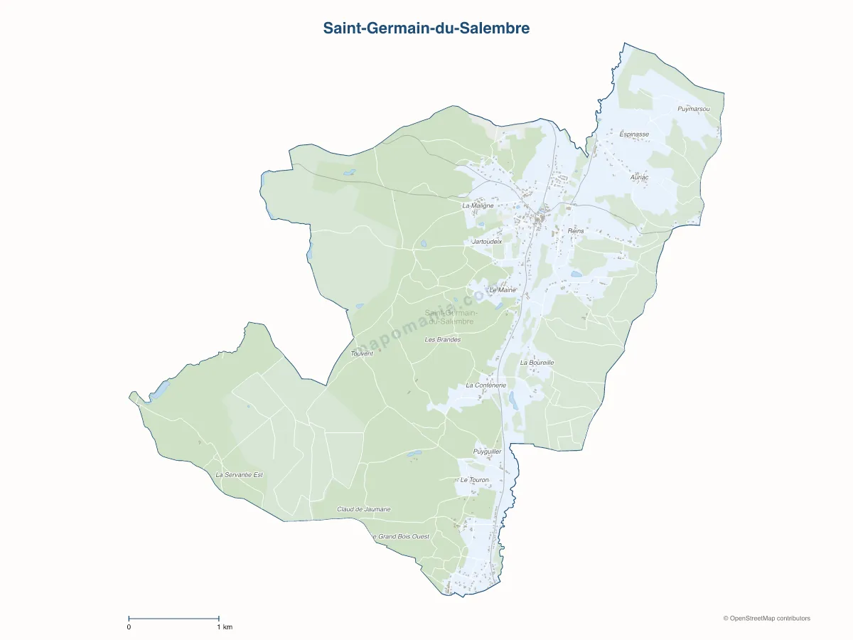 Carte de Saint-Germain-du-Salembre à personnaliser