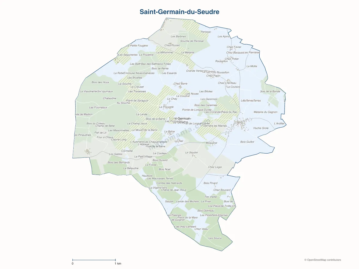 Carte de Saint-Germain-du-Seudre à personnaliser