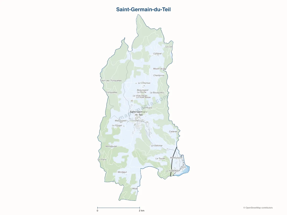 Carte de Saint-Germain-du-Teil à personnaliser