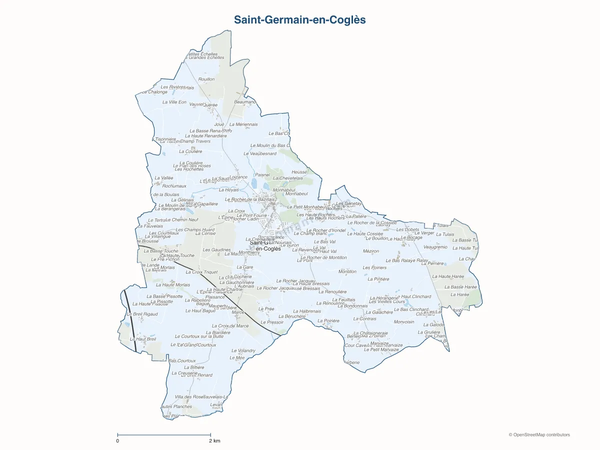 Carte de Saint-Germain-en-Coglès à personnaliser