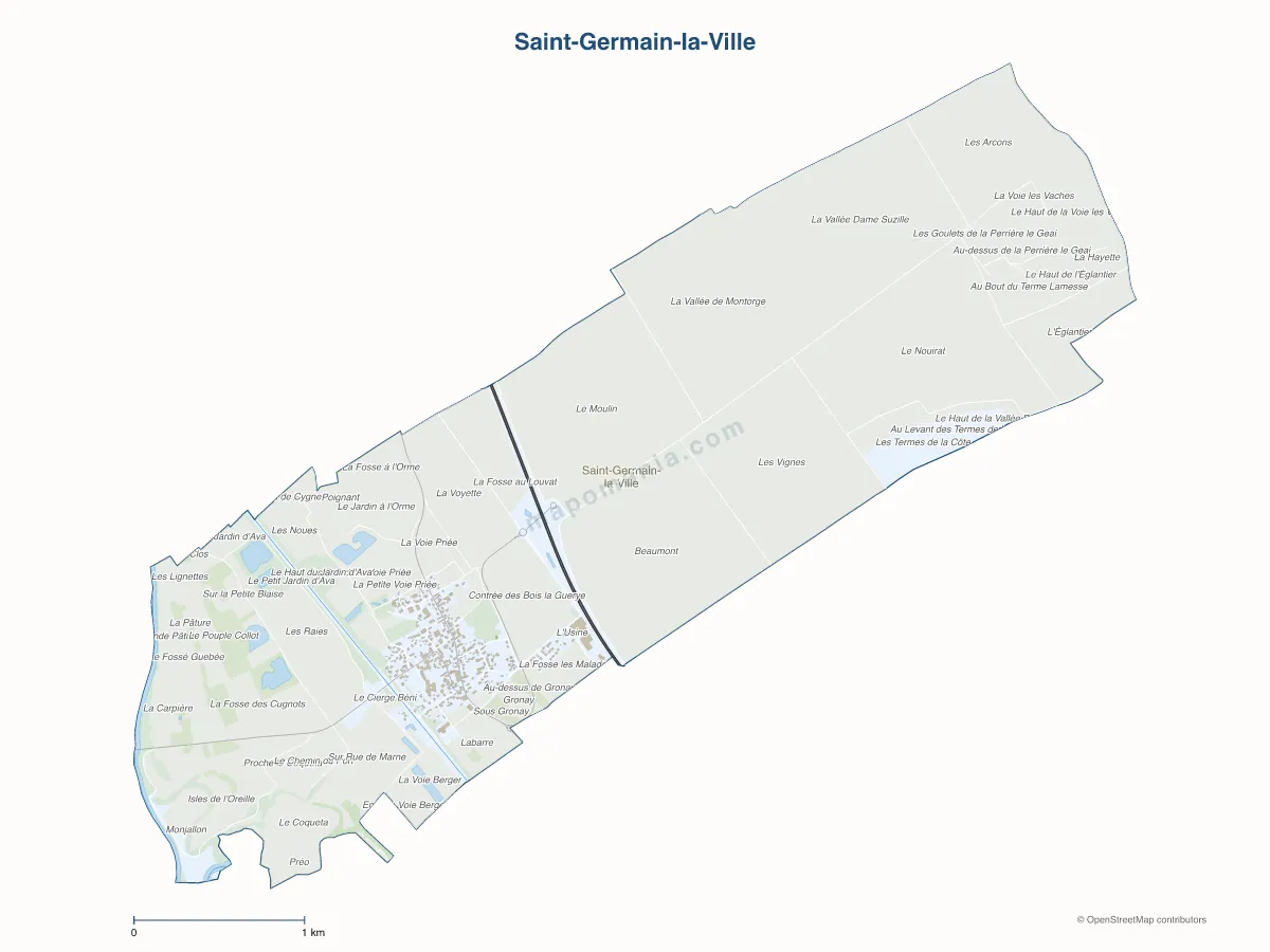 Carte de Saint-Germain-la-Ville à personnaliser
