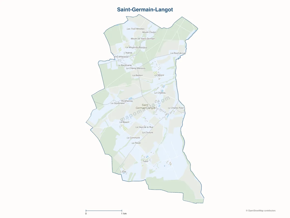 Carte de Saint-Germain-Langot à personnaliser