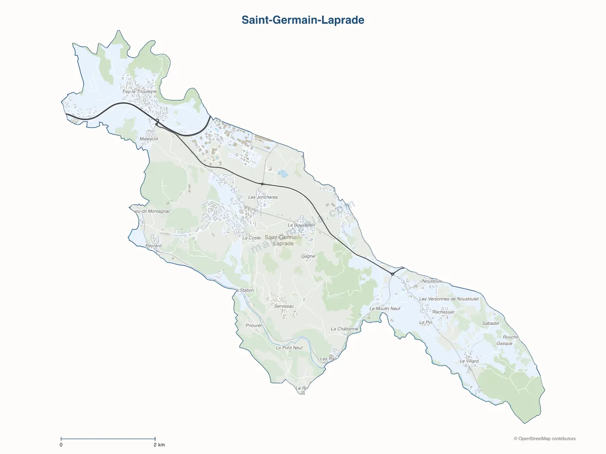 Carte de Saint-Germain-Laprade à personnaliser