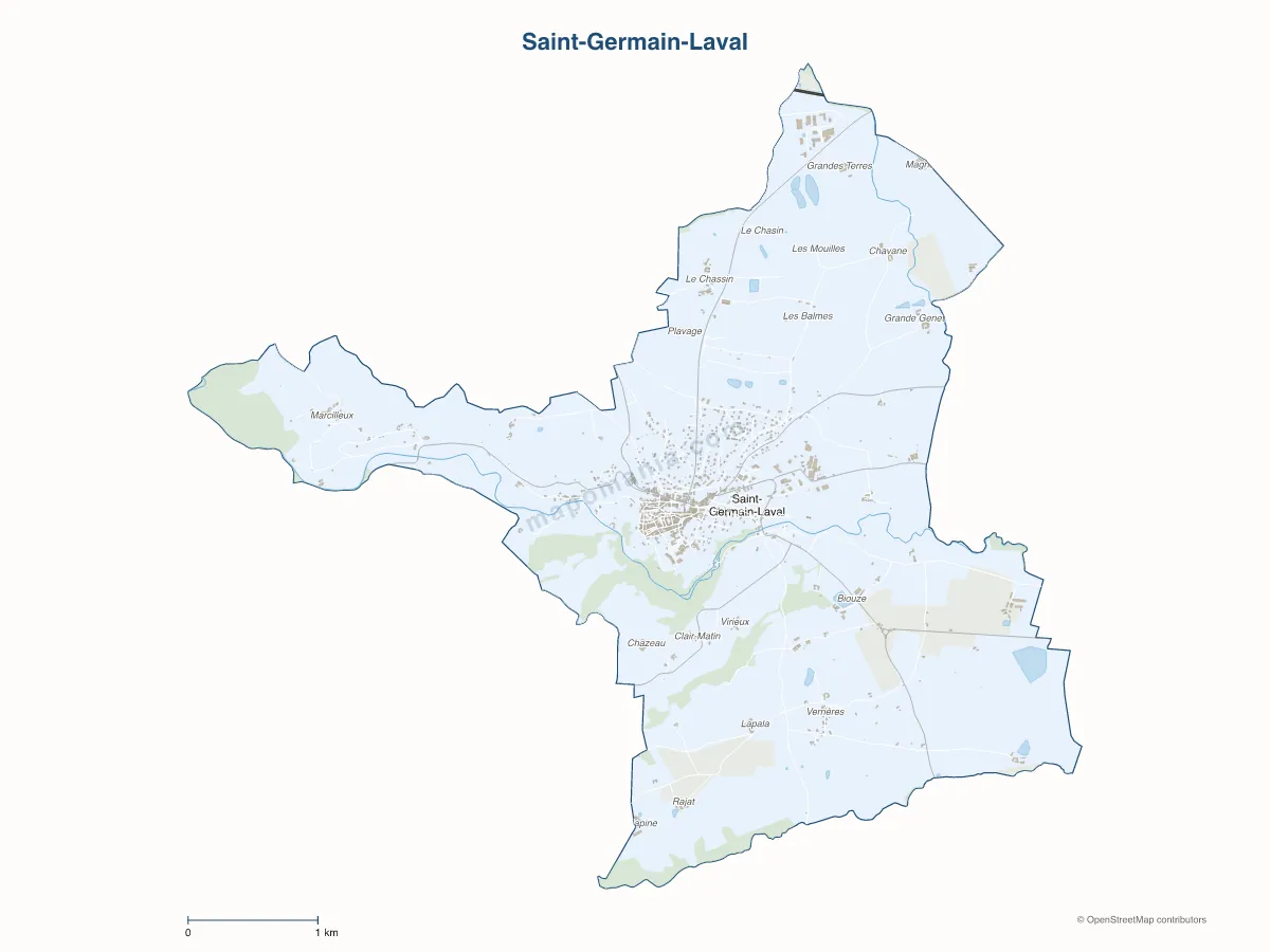 Carte de Saint-Germain-Laval à personnaliser