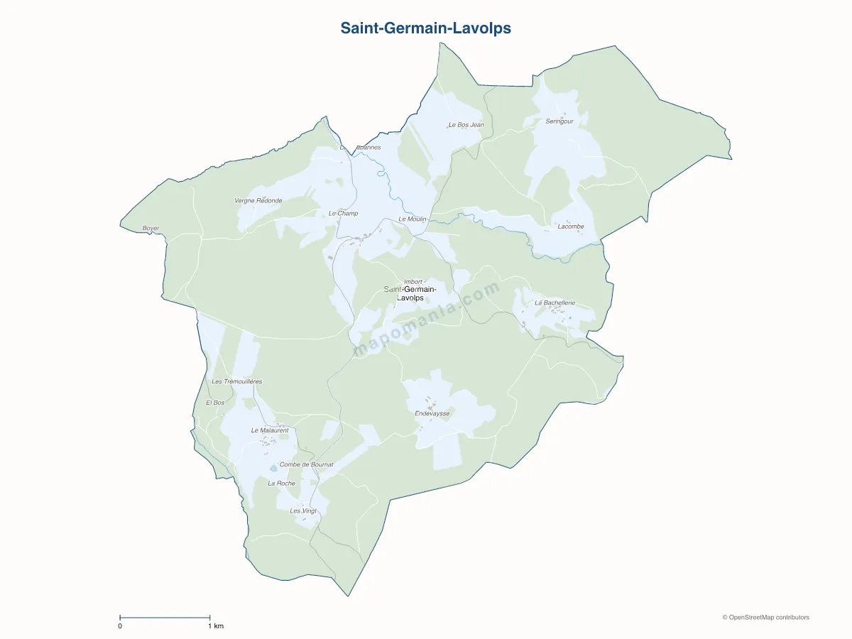 Carte de Saint-Germain-Lavolps à personnaliser