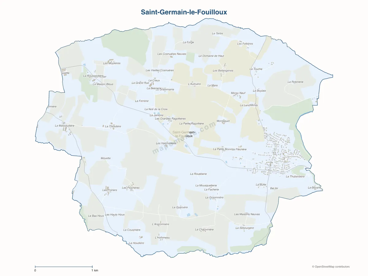 Carte de Saint-Germain-le-Fouilloux à personnaliser