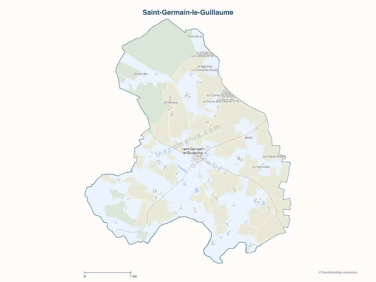 Carte de Saint-Germain-le-Guillaume à personnaliser