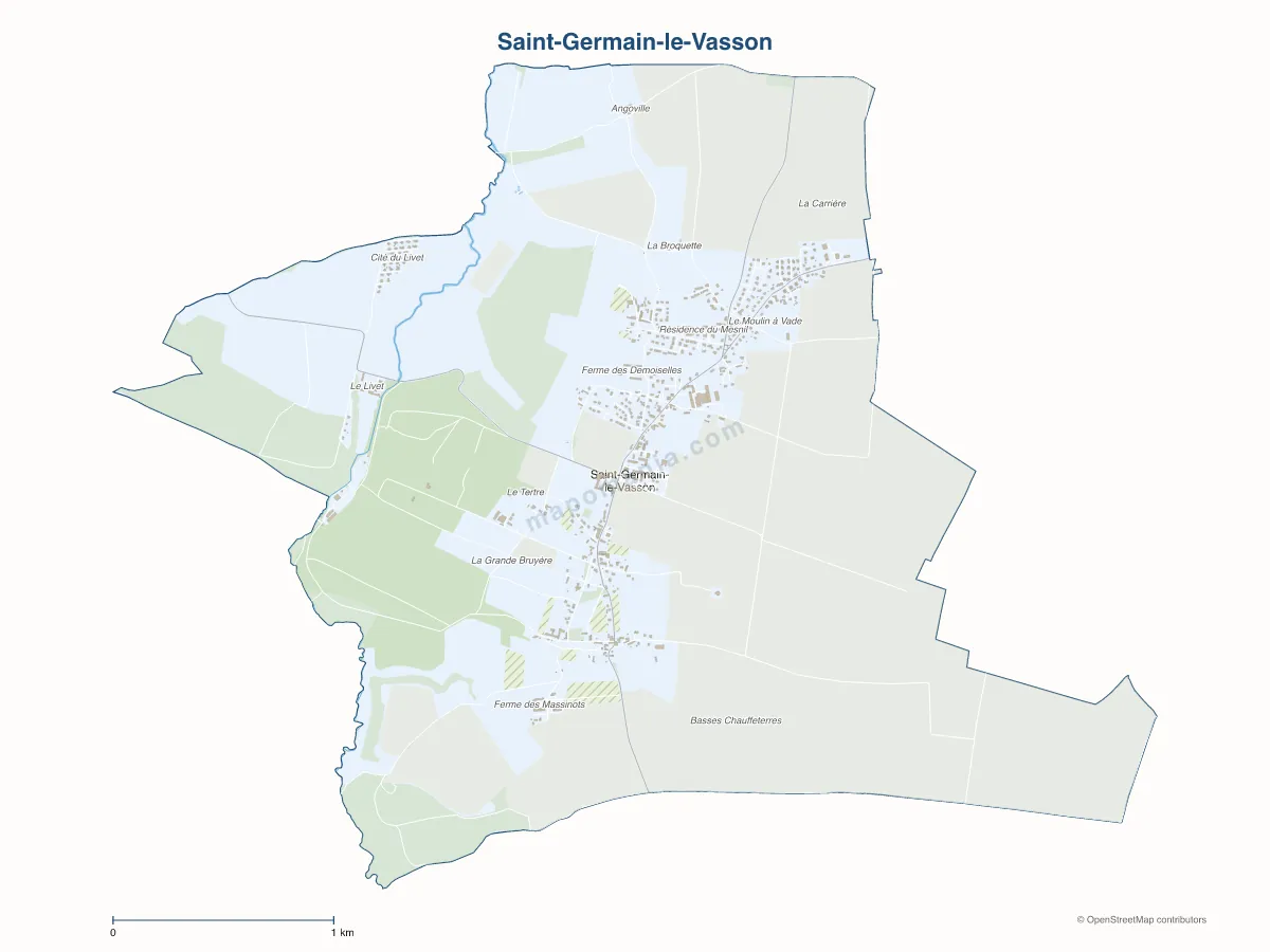 Carte de Saint-Germain-le-Vasson à personnaliser