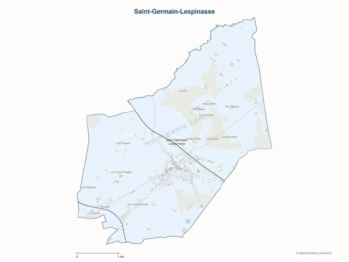 Carte de Saint-Germain-Lespinasse à personnaliser