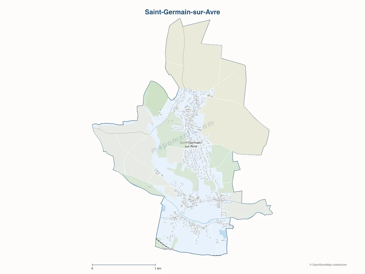 Carte de Saint-Germain-sur-Avre à personnaliser
