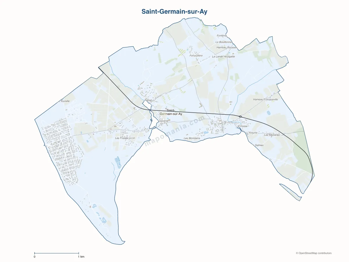 Carte de Saint-Germain-sur-Ay à personnaliser