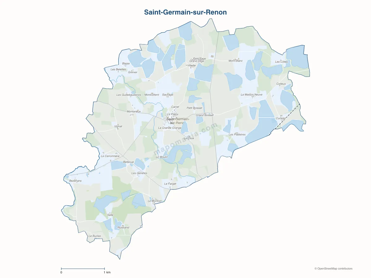 Carte de Saint-Germain-sur-Renon à personnaliser