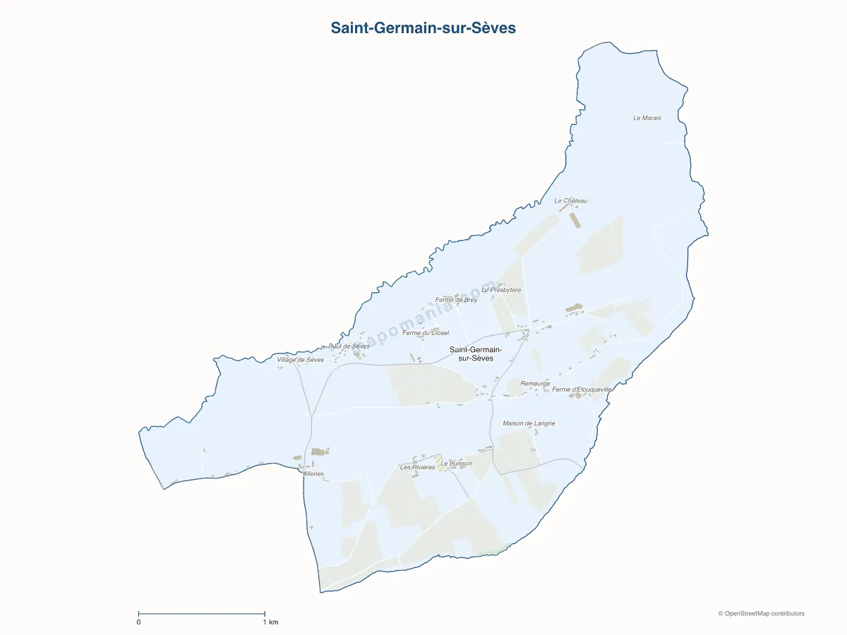 Carte de Saint-Germain-sur-Sèves à personnaliser