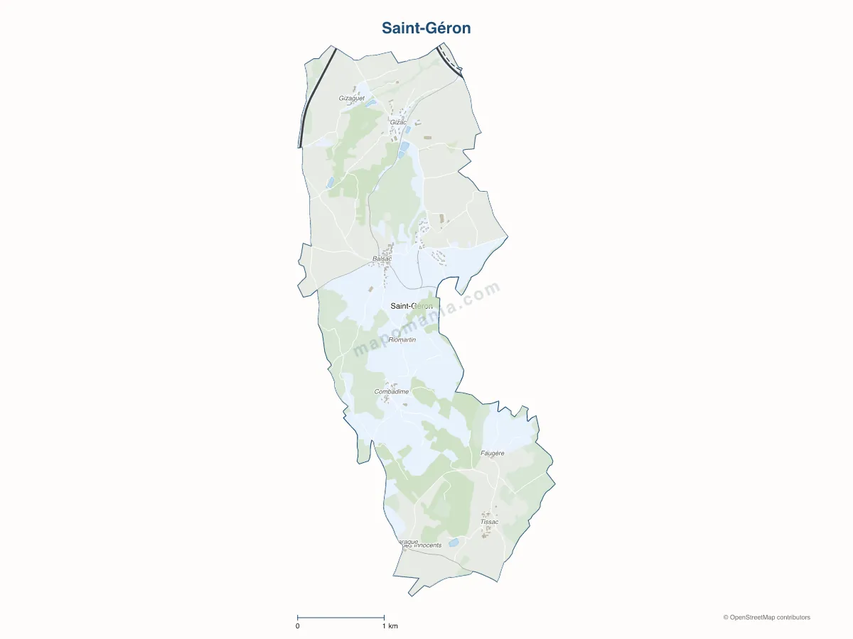 Carte de Saint-Géron à personnaliser
