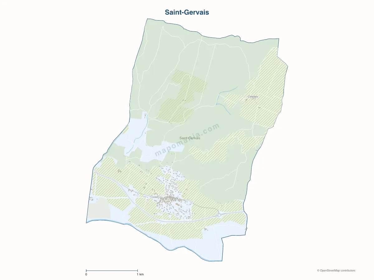 Carte de Saint-Gervais à personnaliser