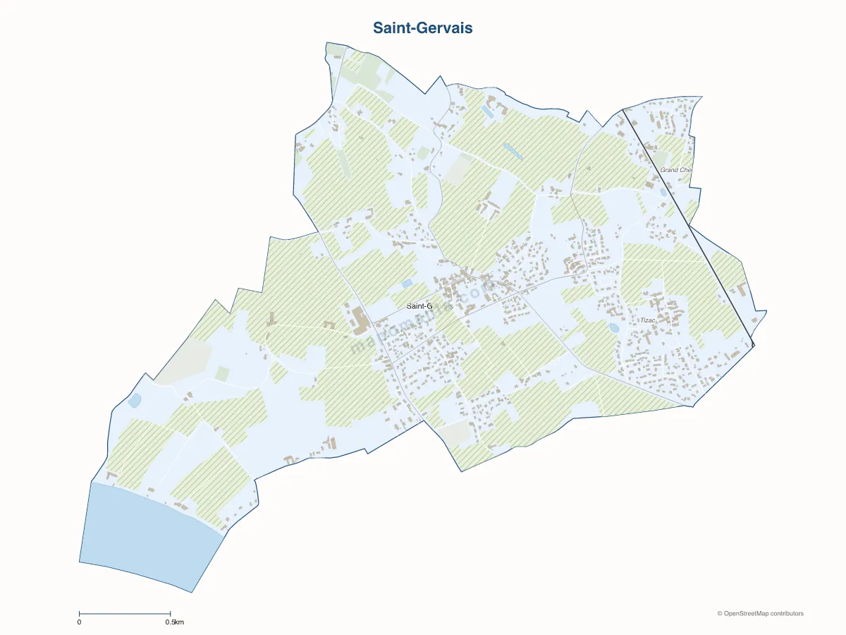 Carte de Saint-Gervais à personnaliser