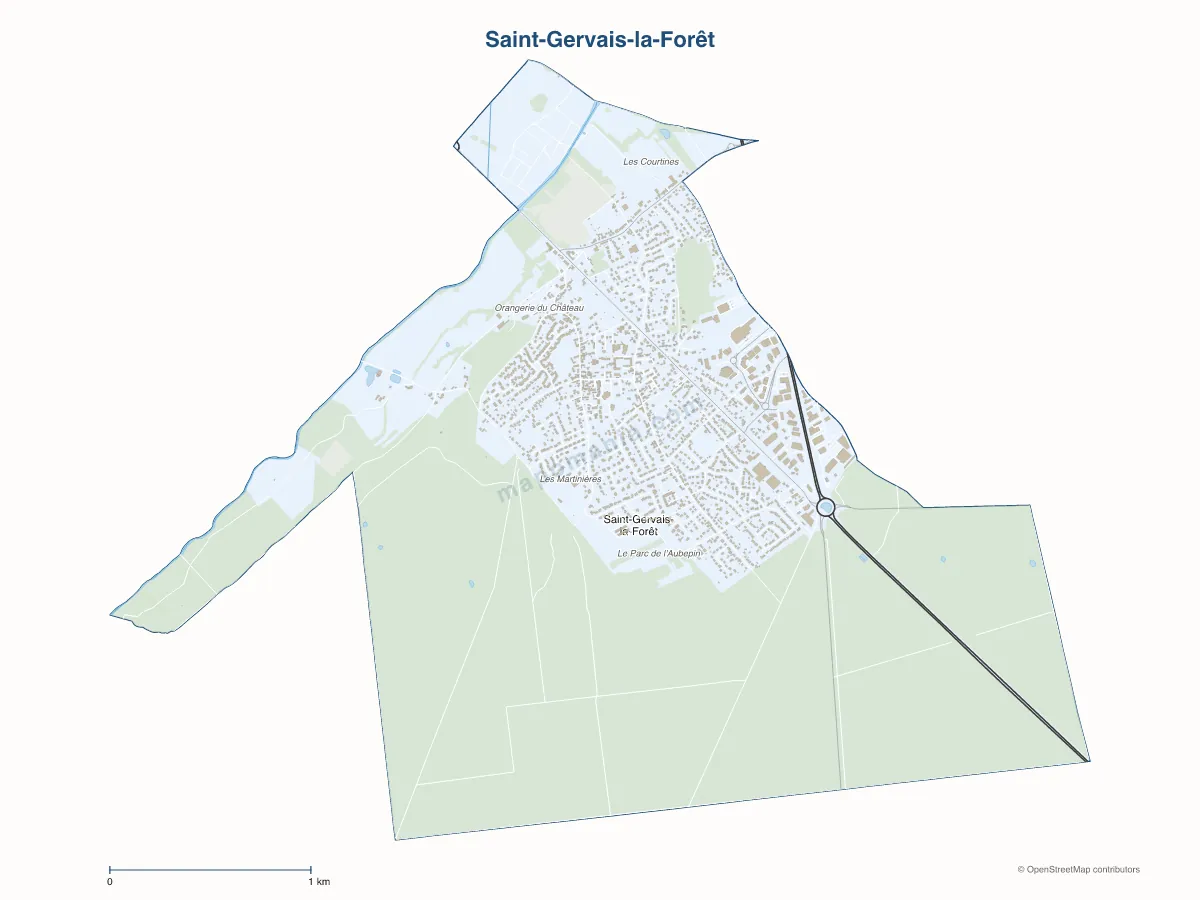 Carte de Saint-Gervais-la-Forêt à personnaliser