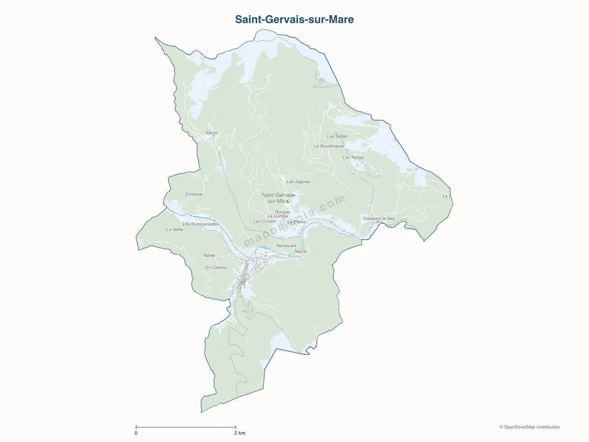 Carte de Saint-Gervais-sur-Mare à personnaliser
