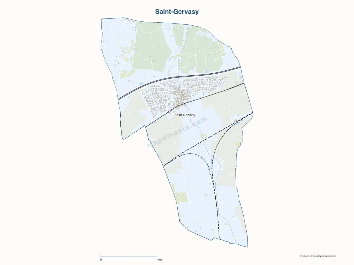 Carte de Saint-Gervasy à personnaliser