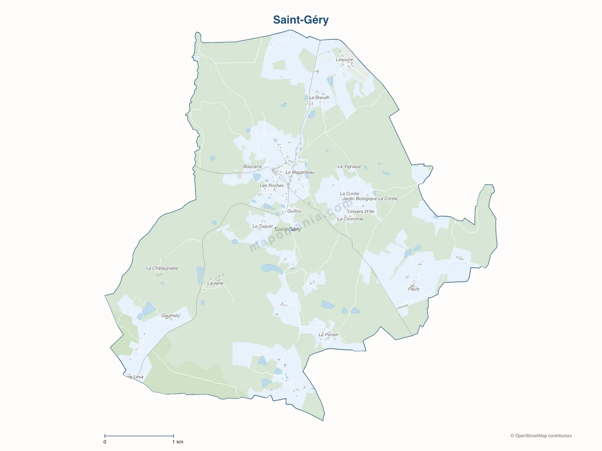 Carte de Saint-Géry à personnaliser