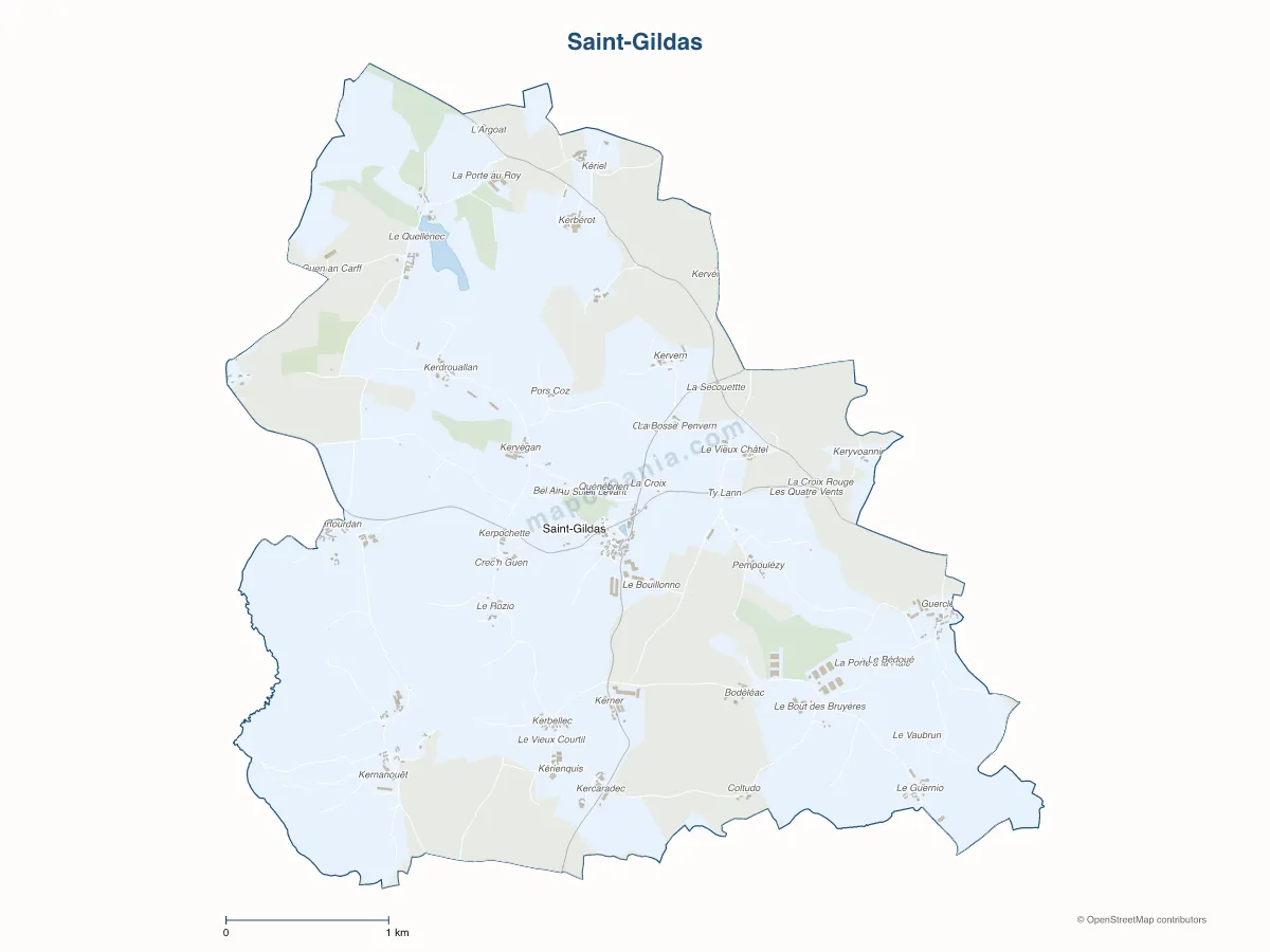 Carte de Saint-Gildas à personnaliser