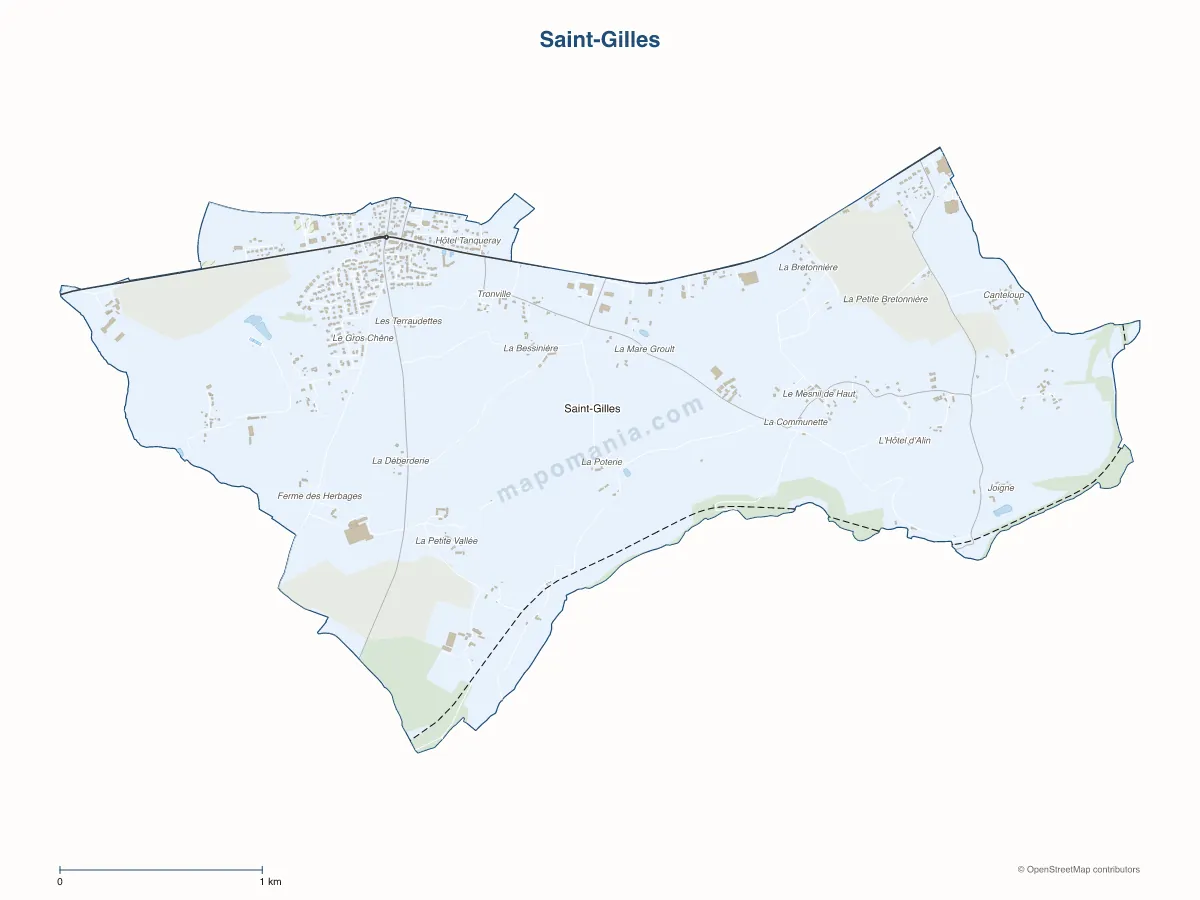 Carte de Saint-Gilles à personnaliser