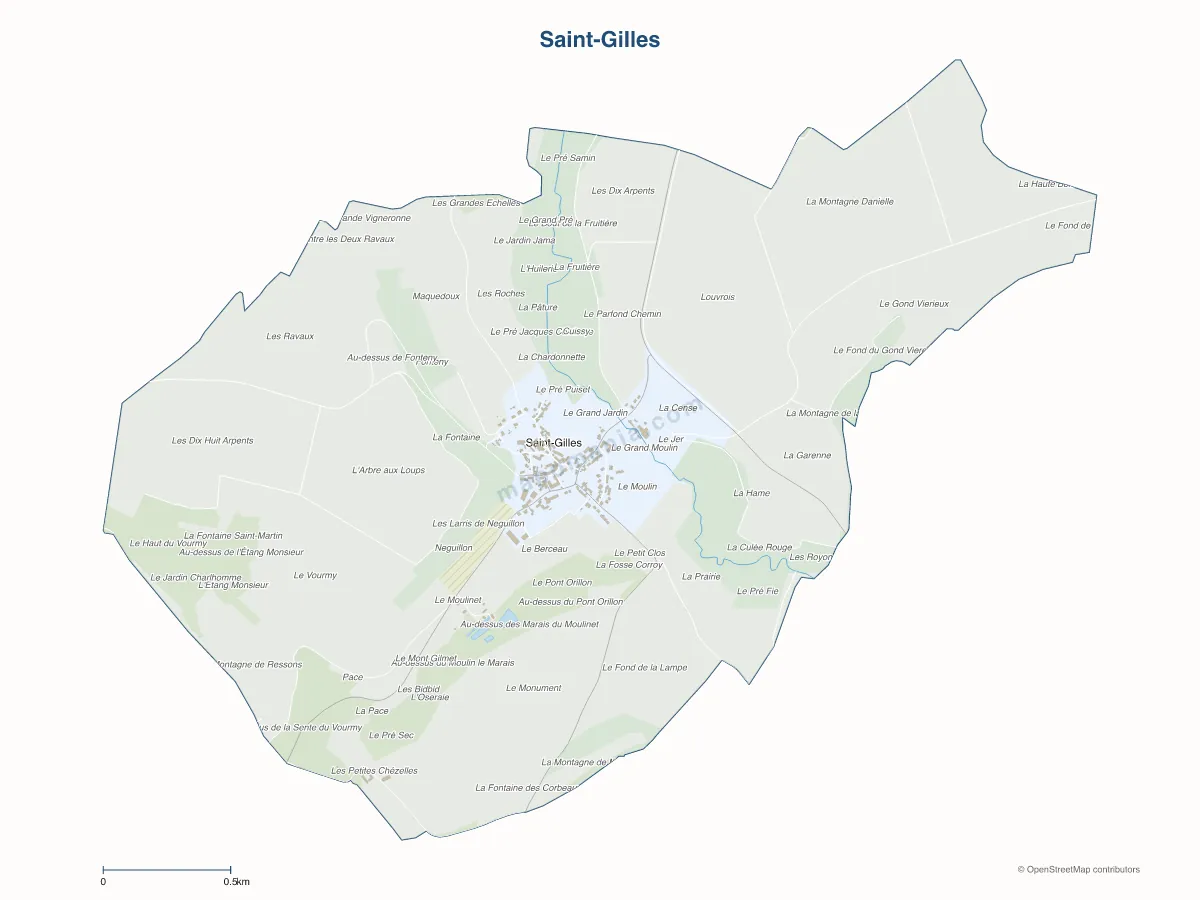 Carte de Saint-Gilles à personnaliser